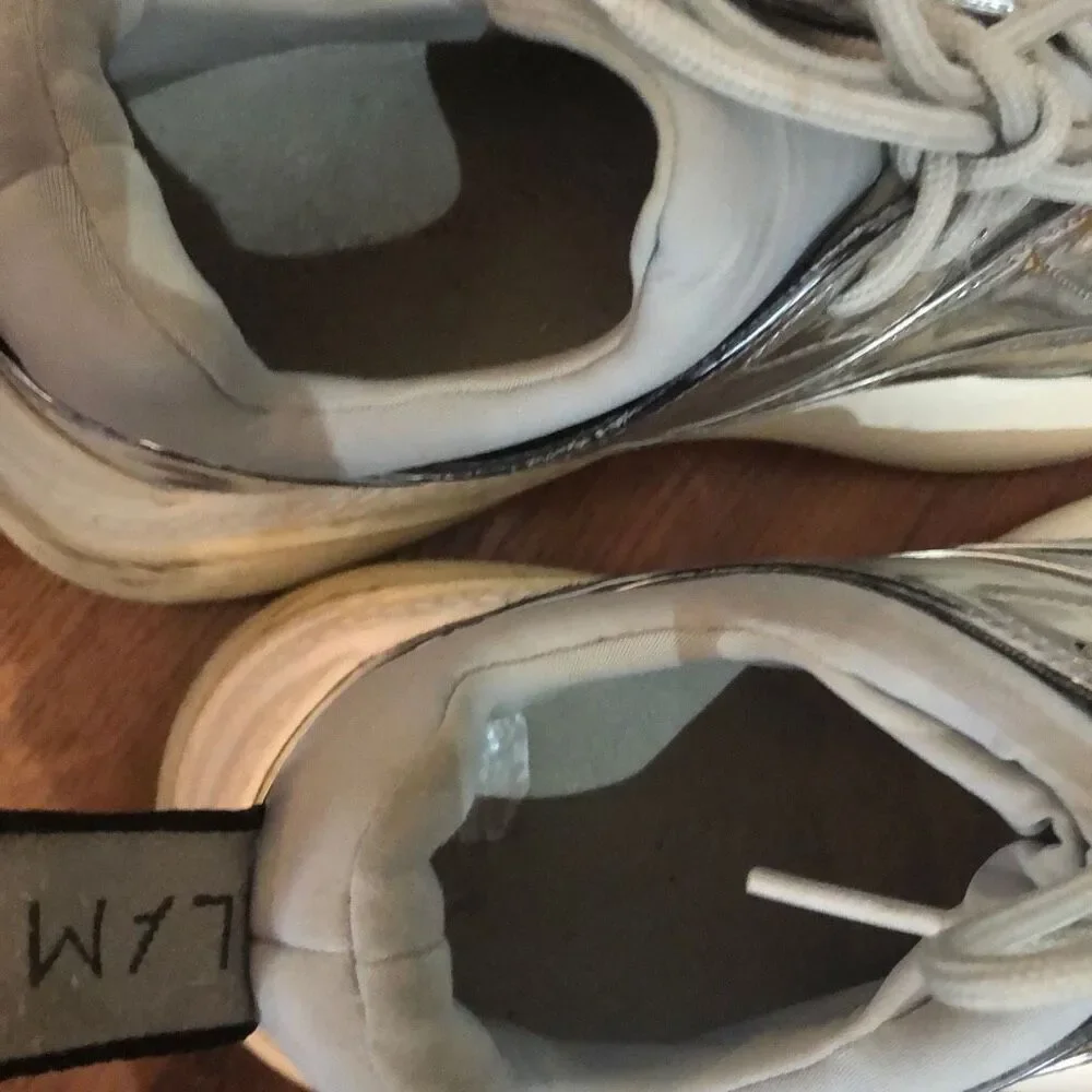 Stella McCartney silver Text sole sneakers, size 7